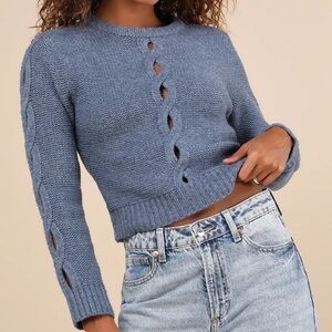 Lulus Cutout Cable Knit Sweater